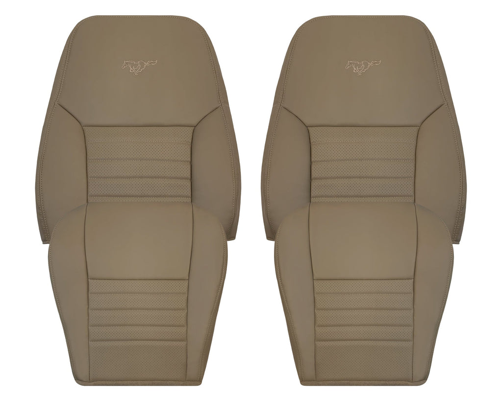 1999-2004 Ford Mustang GT V8 Replacement Cowhide Leather OR Synthetic Leather Seat Cover: Tan, Perforated