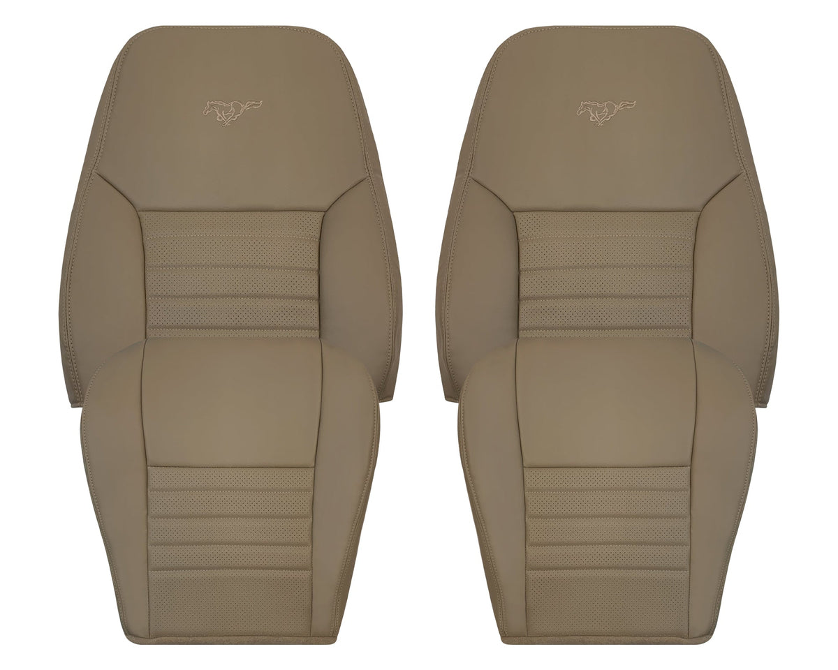 1999-2004 Ford Mustang GT V8 Replacement Cowhide Leather OR Synthetic Leather Seat Cover: Tan, Perforated