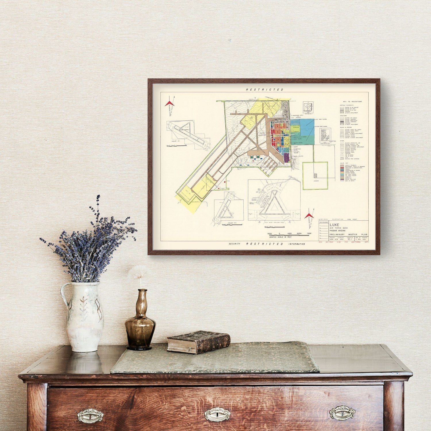 Vintage Map of Luke Air Force Base, 1951