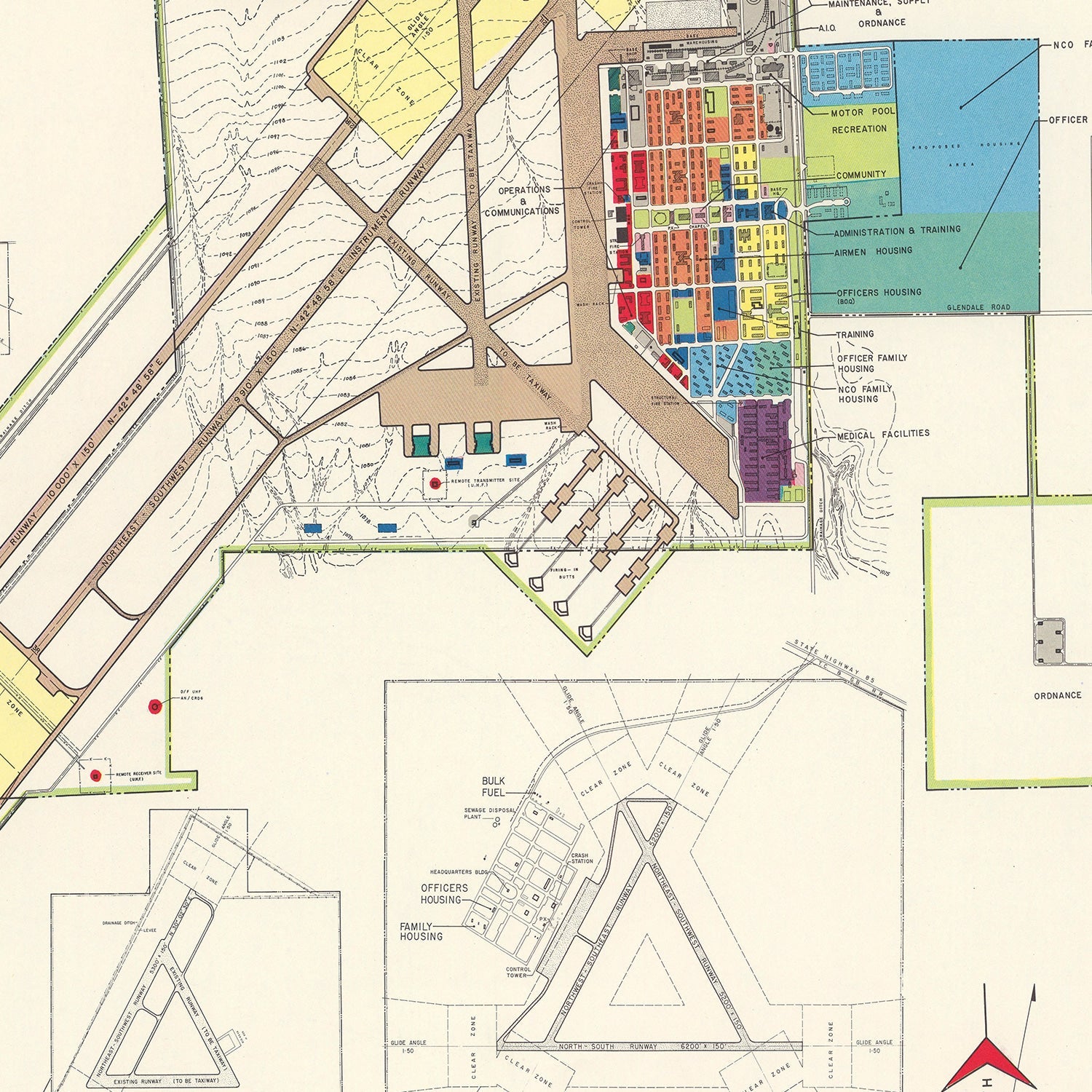 Vintage Map of Luke Air Force Base, 1951