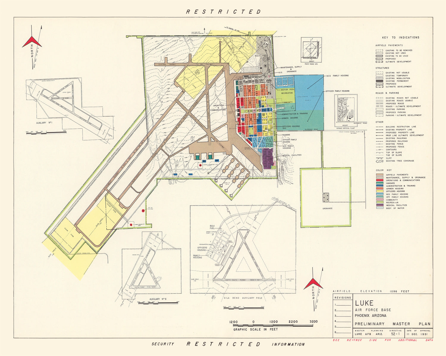 Vintage Map of Luke Air Force Base, 1951