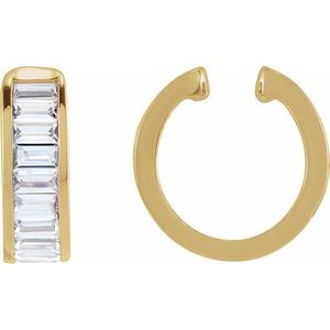 14K Yellow Gold Vermeil 3/4 CTW Lab-Grown Diamond Ear Cuff