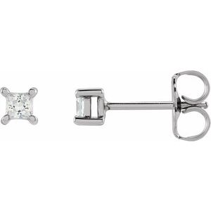 14K White Gold 2.5 mm Square 1/5 CTW Lab-Grown Diamond Earrings