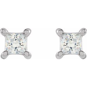 14K White Gold 2.5 mm Square 1/5 CTW Lab-Grown Diamond Earrings – image 2