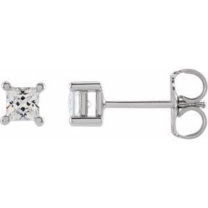14K White Gold 3 mm Square 1/3 CTW Lab-Grown Diamond Earrings