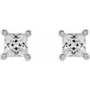 14K White Gold 3 mm Square 1/3 CTW Lab-Grown Diamond Earrings – image 2