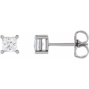 14K White Gold 3.5 mm Square 1/2 CTW Lab-Grown Diamond Earrings