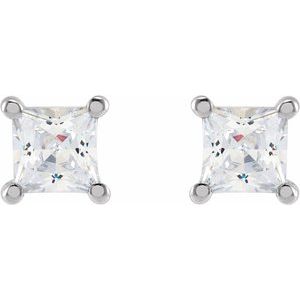 14K White Gold 3.5 mm Square 1/2 CTW Lab-Grown Diamond Earrings