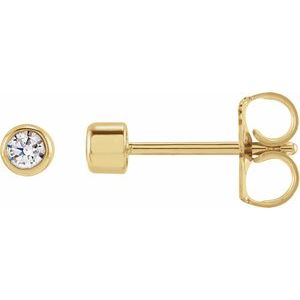 14K Yellow Gold 1/6 CTW Lab-Grown Diamond Bezel-Set Earrings