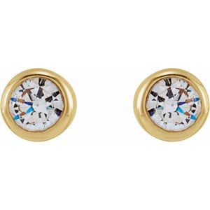 14K Yellow Gold 1/6 CTW Lab-Grown Diamond Bezel-Set Earrings – image 2