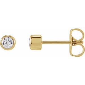 14K Yellow Gold 3 mm Round 1/5 CTW Lab-Grown Diamond Earrings