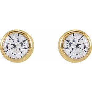 14K Yellow Gold 3 mm Round 1/5 CTW Lab-Grown Diamond Earrings