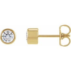 14K Yellow Gold 1/2 CTW Lab-Grown Diamond Bezel-Set Earrings