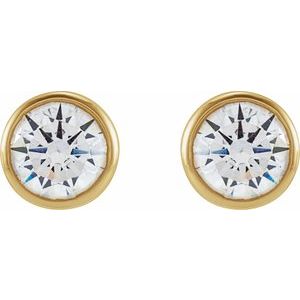 14K Yellow Gold 1/3 CTW Lab-Grown Diamond Bezel-Set Earrings – image 2