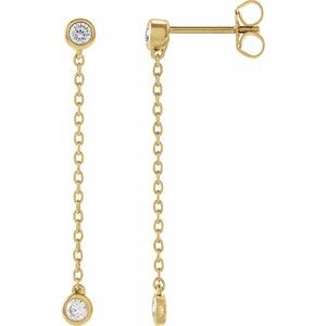 14K Rose Gold 1/4 CTW Lab-Grown Diamond Chain Earrings – image 3