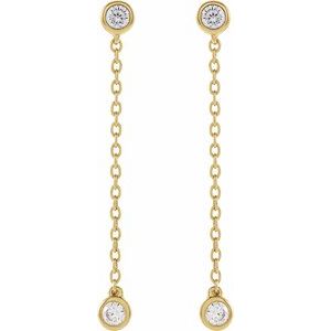 14K Rose Gold 1/4 CTW Lab-Grown Diamond Chain Earrings – image 4
