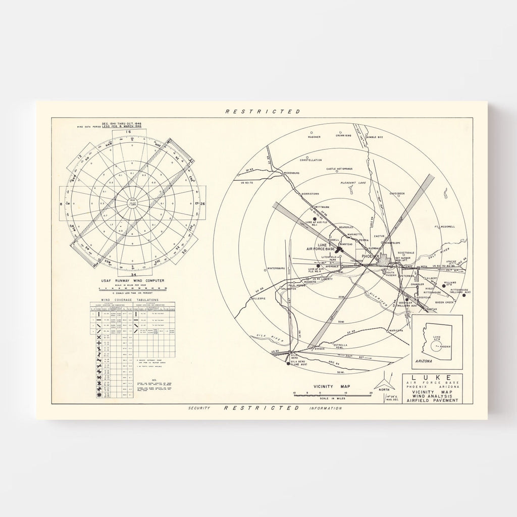 Vintage Map of the Luke Air Force Base Vicinity, 1951