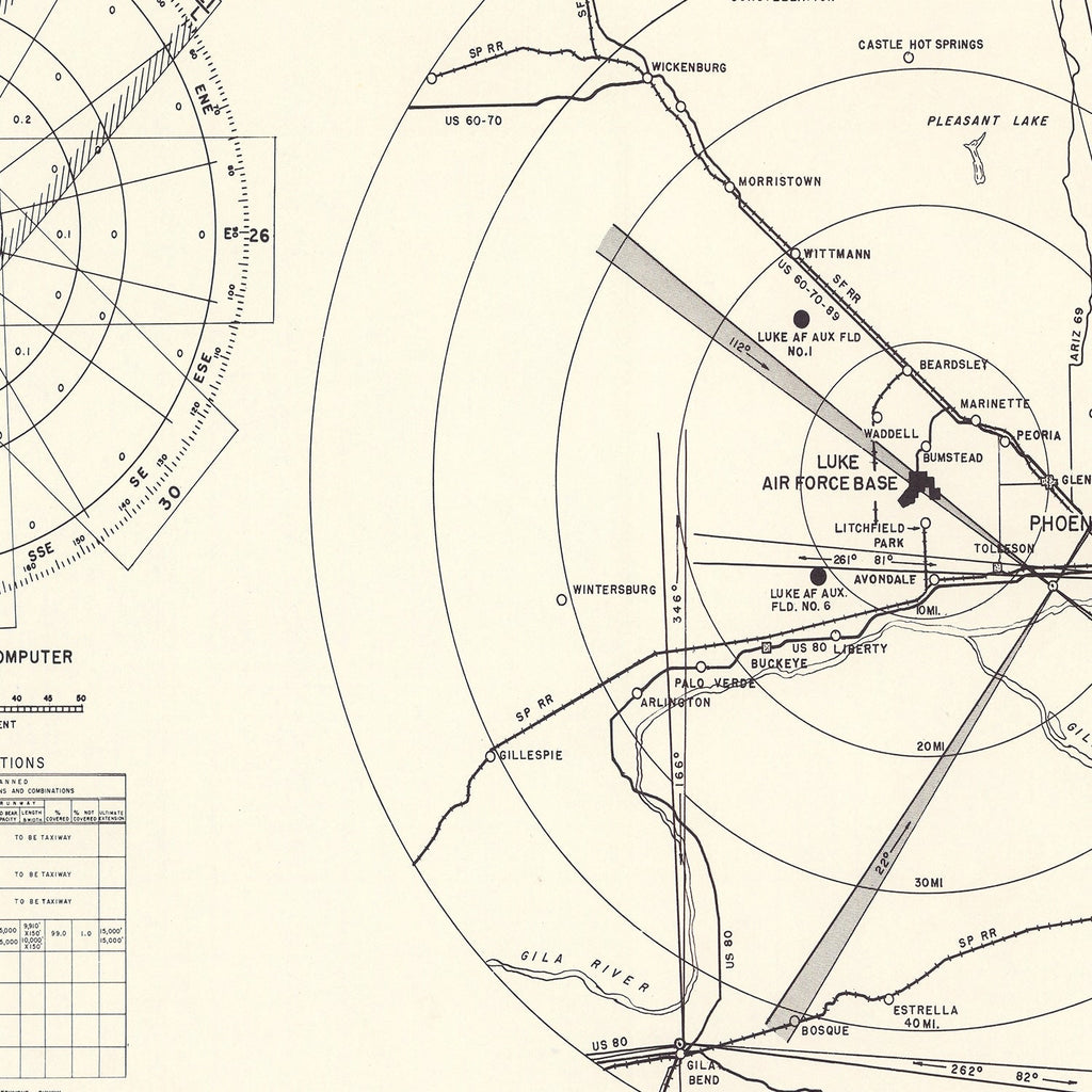 Vintage Map of the Luke Air Force Base Vicinity, 1951