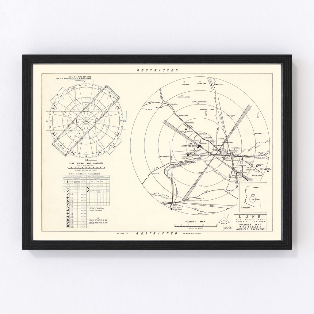 Vintage Map of the Luke Air Force Base Vicinity, 1951