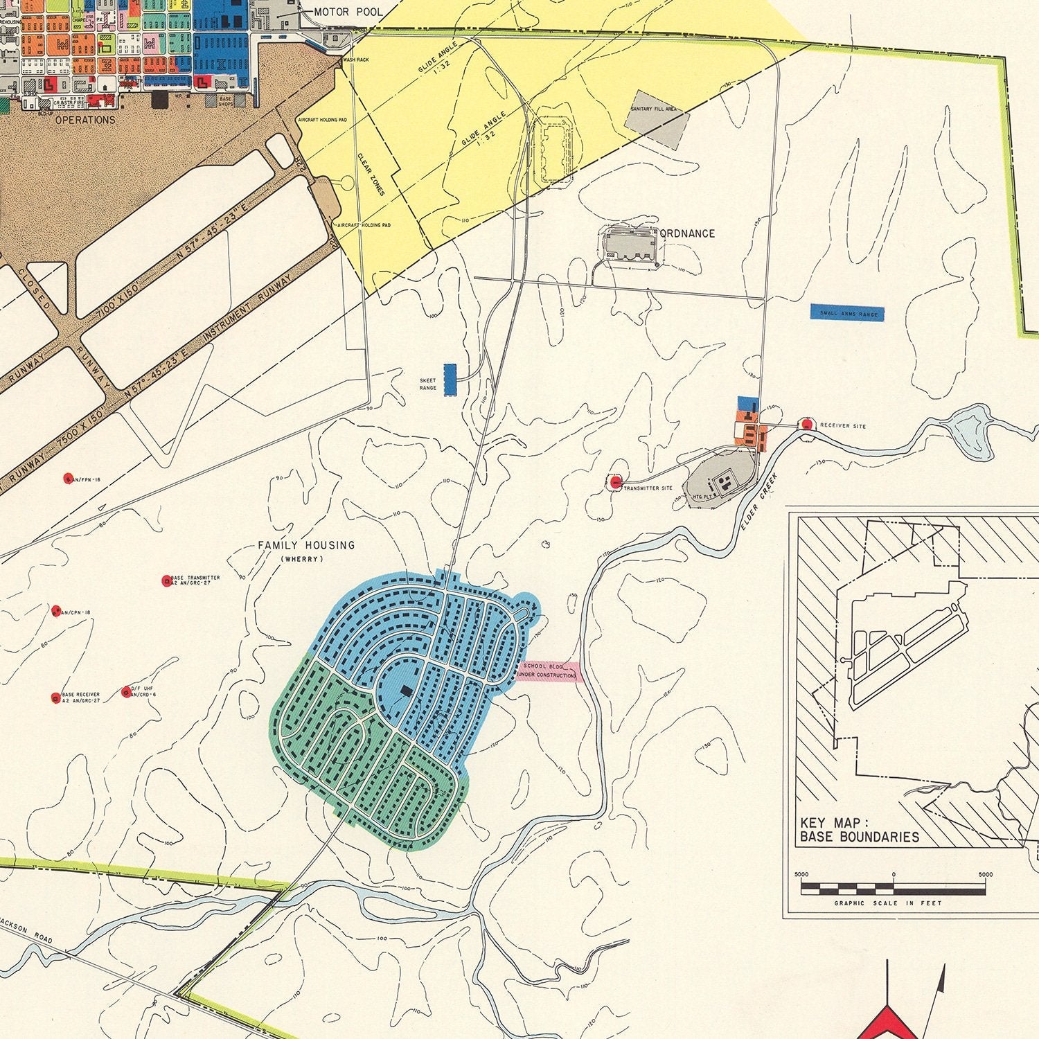 Vintage Map of Mather Air Force Base, 1952