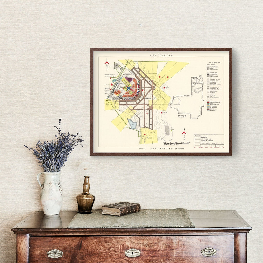 Vintage Map of Moody Air Force Base, 1951