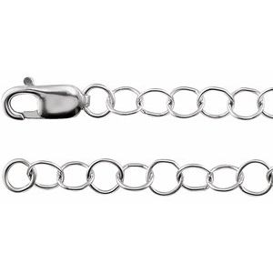 14K White Gold 3.5 mm Round Cable 16" Chain
