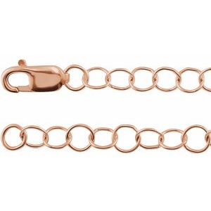 14K Rose Gold 3.5 mm Round Cable 16" Chain
