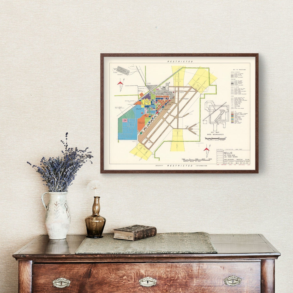 Vintage Map of Nellis Air Force Base, 1951
