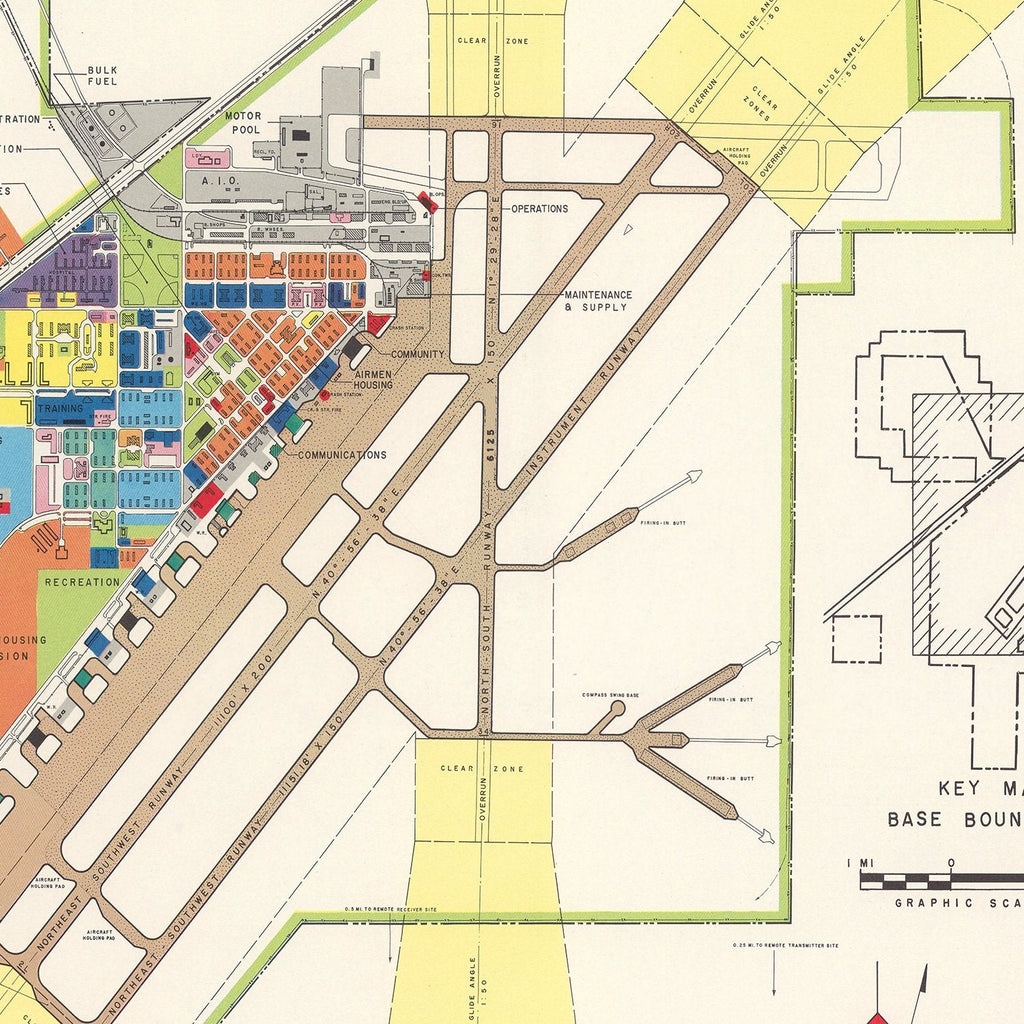 Vintage Map of Nellis Air Force Base, 1951
