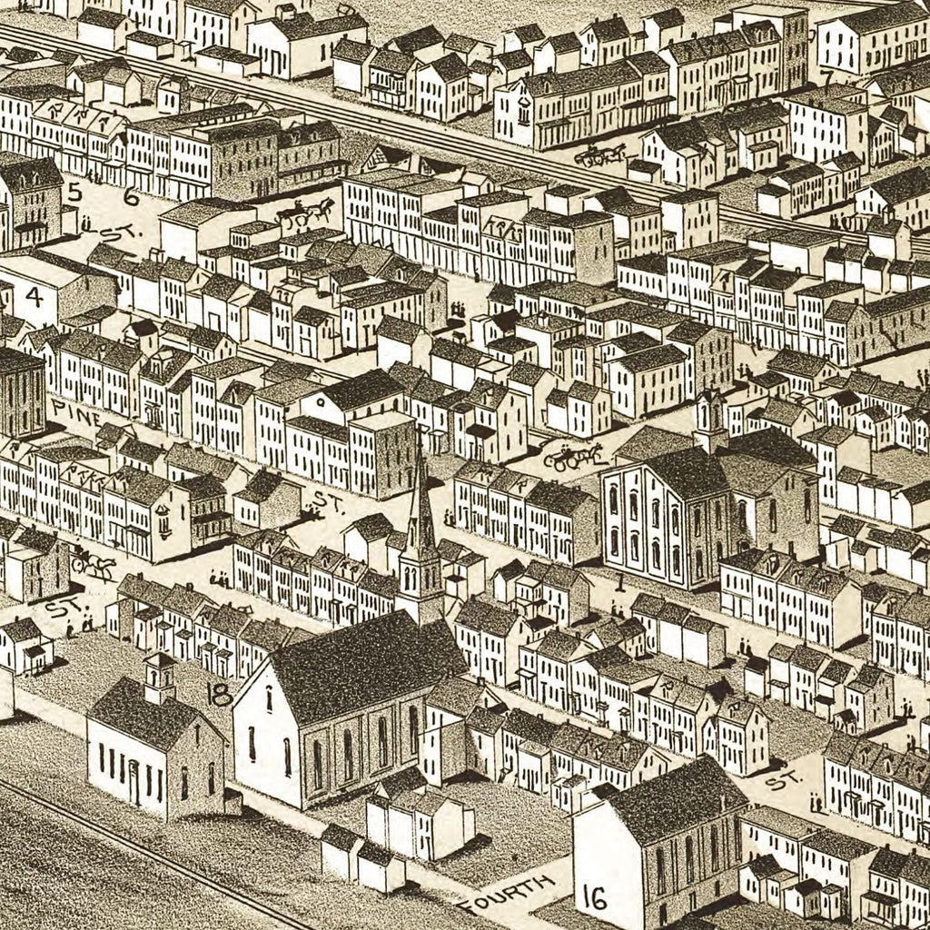 Vintage Map of Mahanoy City, Pennsylvania 1889