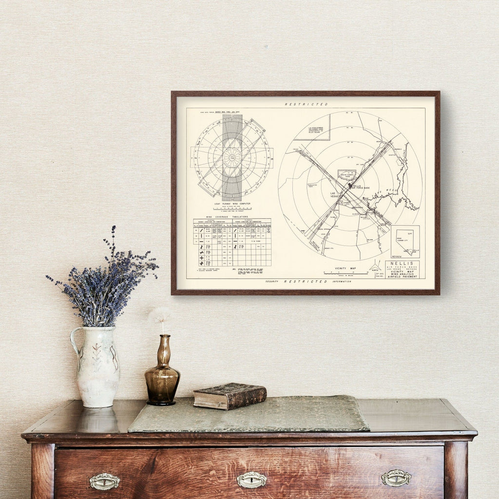 Vintage Map of the Nellis Air Force Base Vicinity, 1951