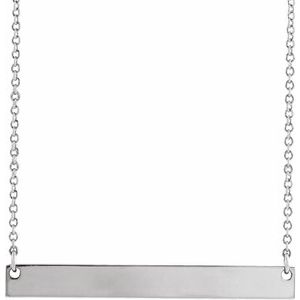 Platinum Engravable Bar 18" Necklace