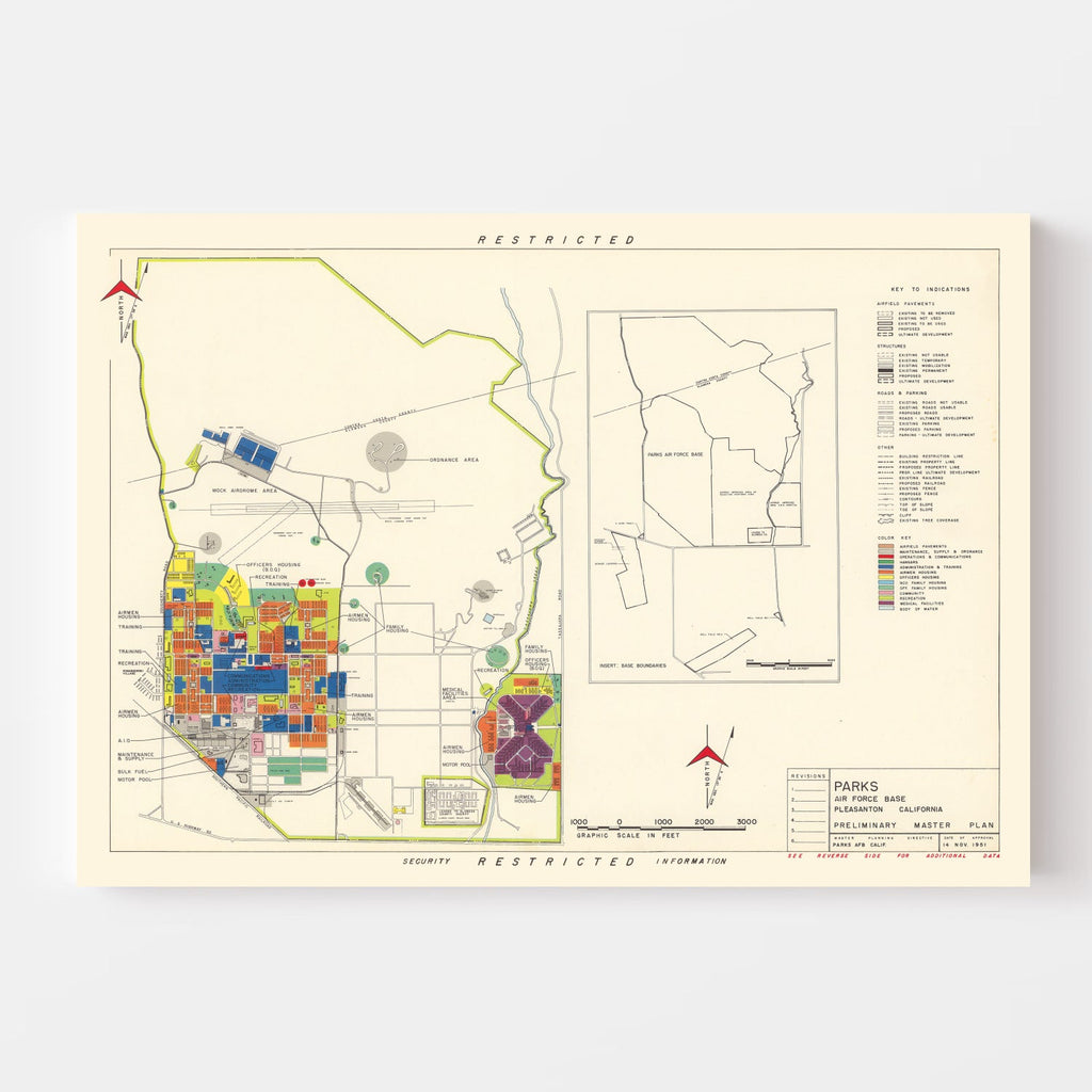 Vintage Map of Parks Air Force Base, 1951