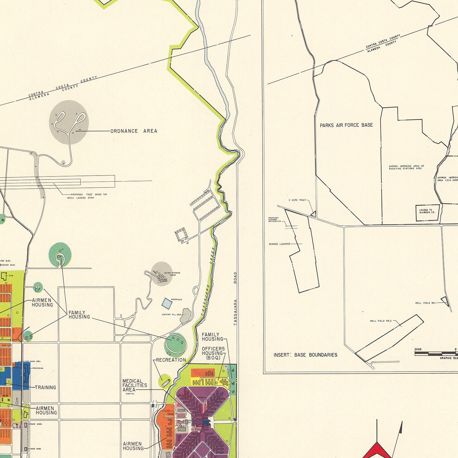 Vintage Map of Parks Air Force Base, 1951