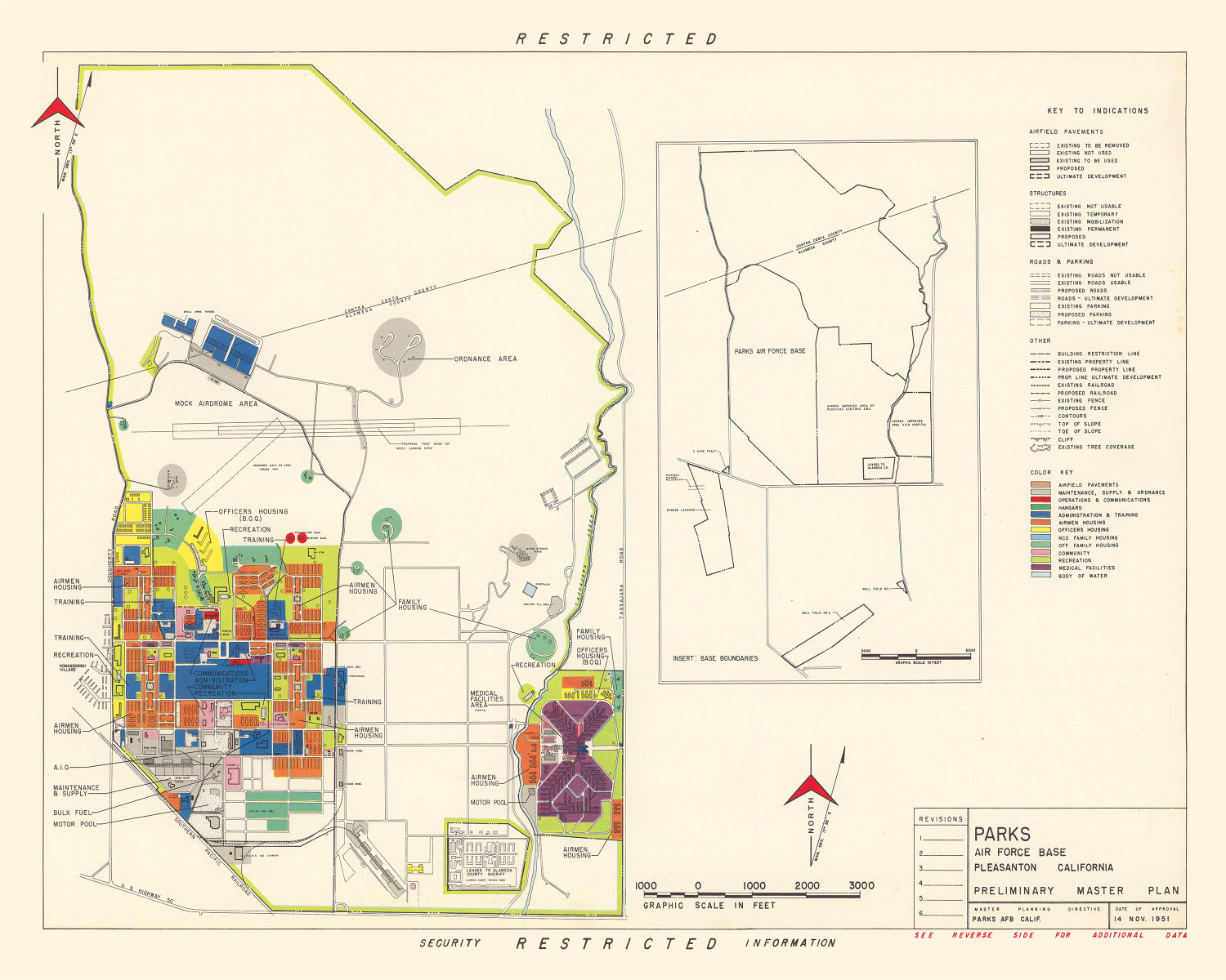 Vintage Map of Parks Air Force Base, 1951