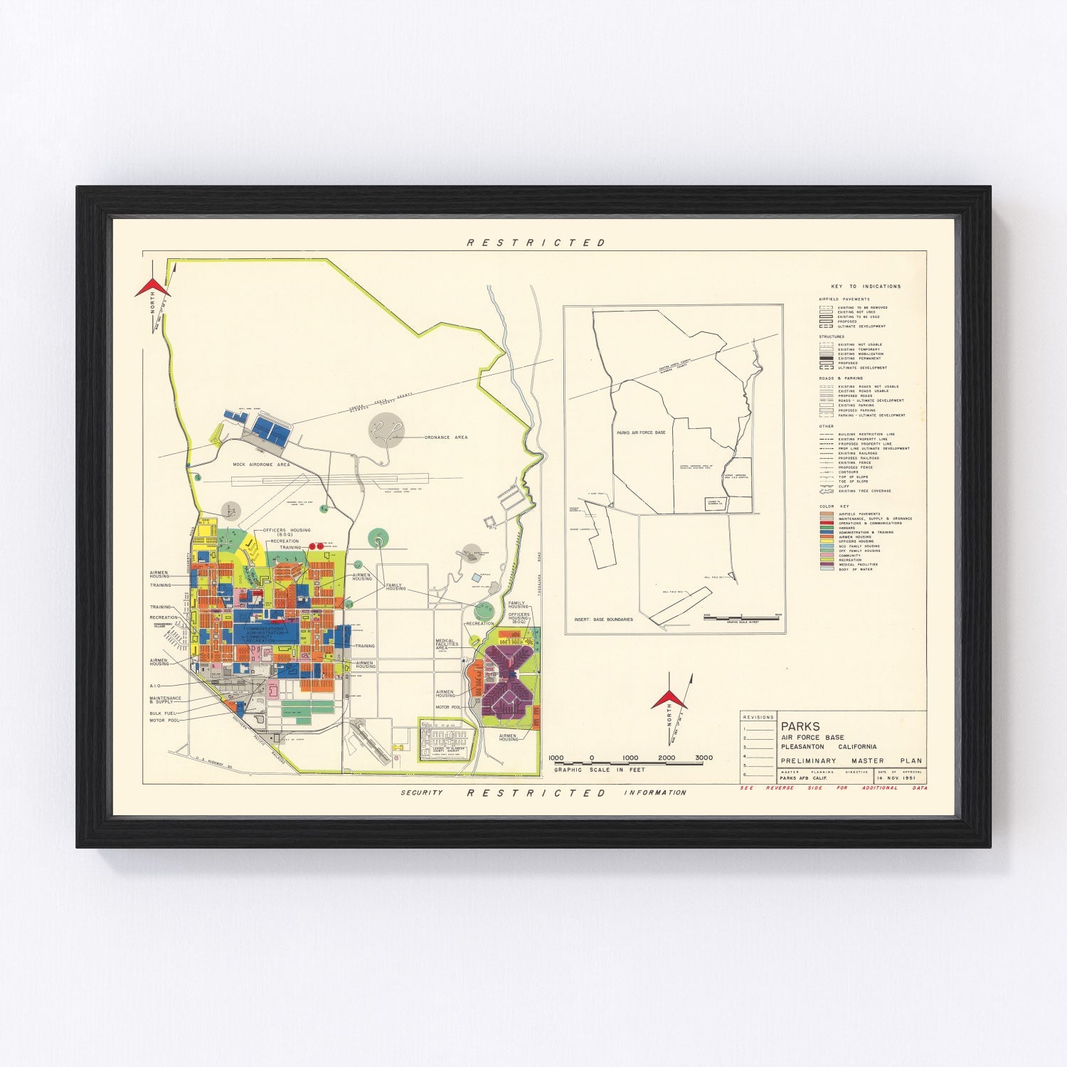 Vintage Map of Parks Air Force Base, 1951