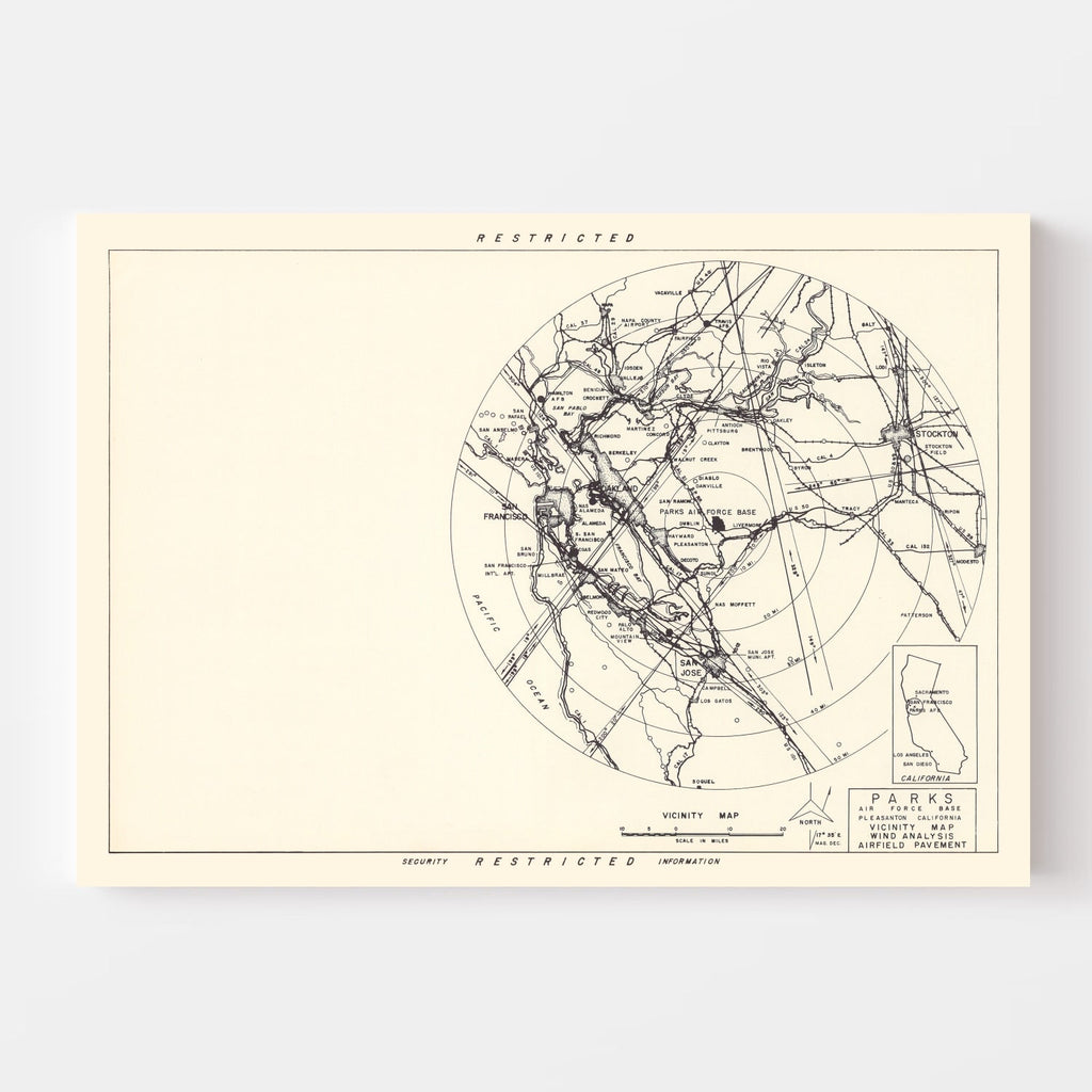 Vintage Map of the Parks Air Force Base Vicinity, 1951