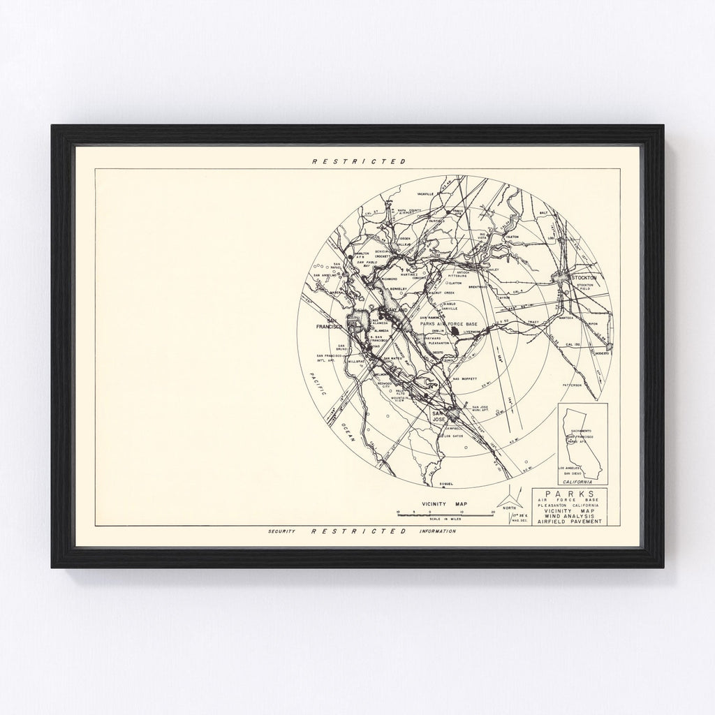 Vintage Map of the Parks Air Force Base Vicinity, 1951