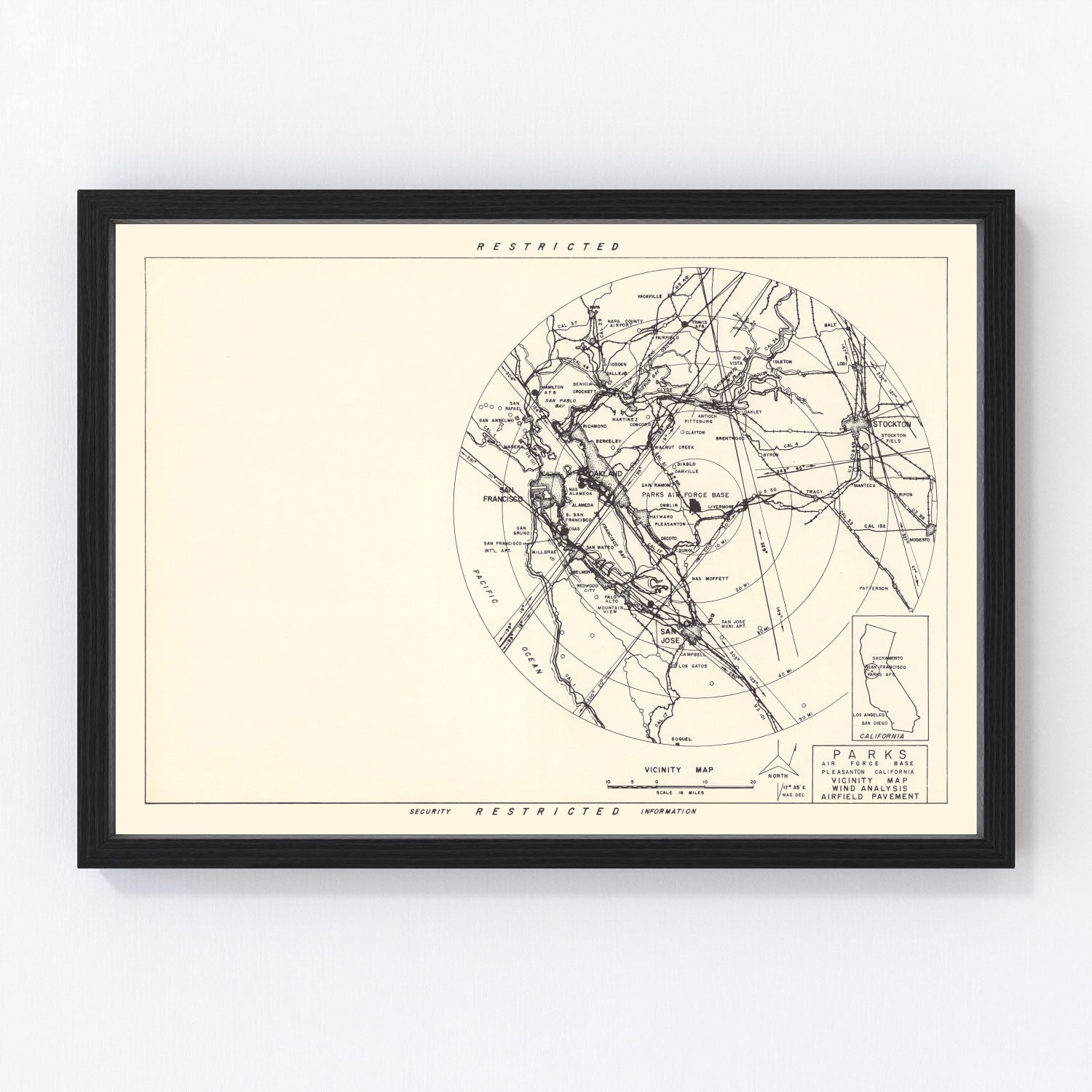 Vintage Map of the Parks Air Force Base Vicinity, 1951