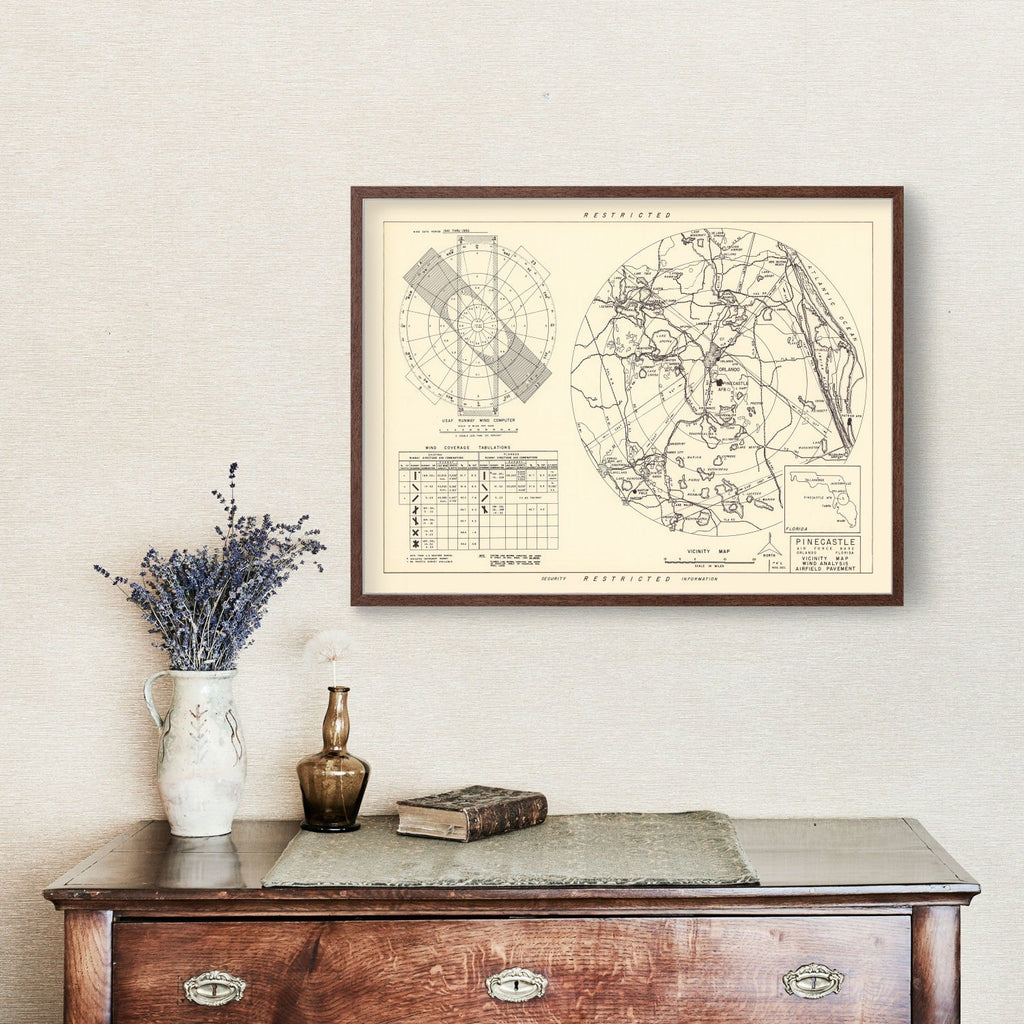 Vintage Map of the Pinecastle Air Force Base Vicinity, 1952