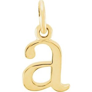18K Yellow Gold-Plated Sterling Silver Lowercase Initial a Charm/Pendant