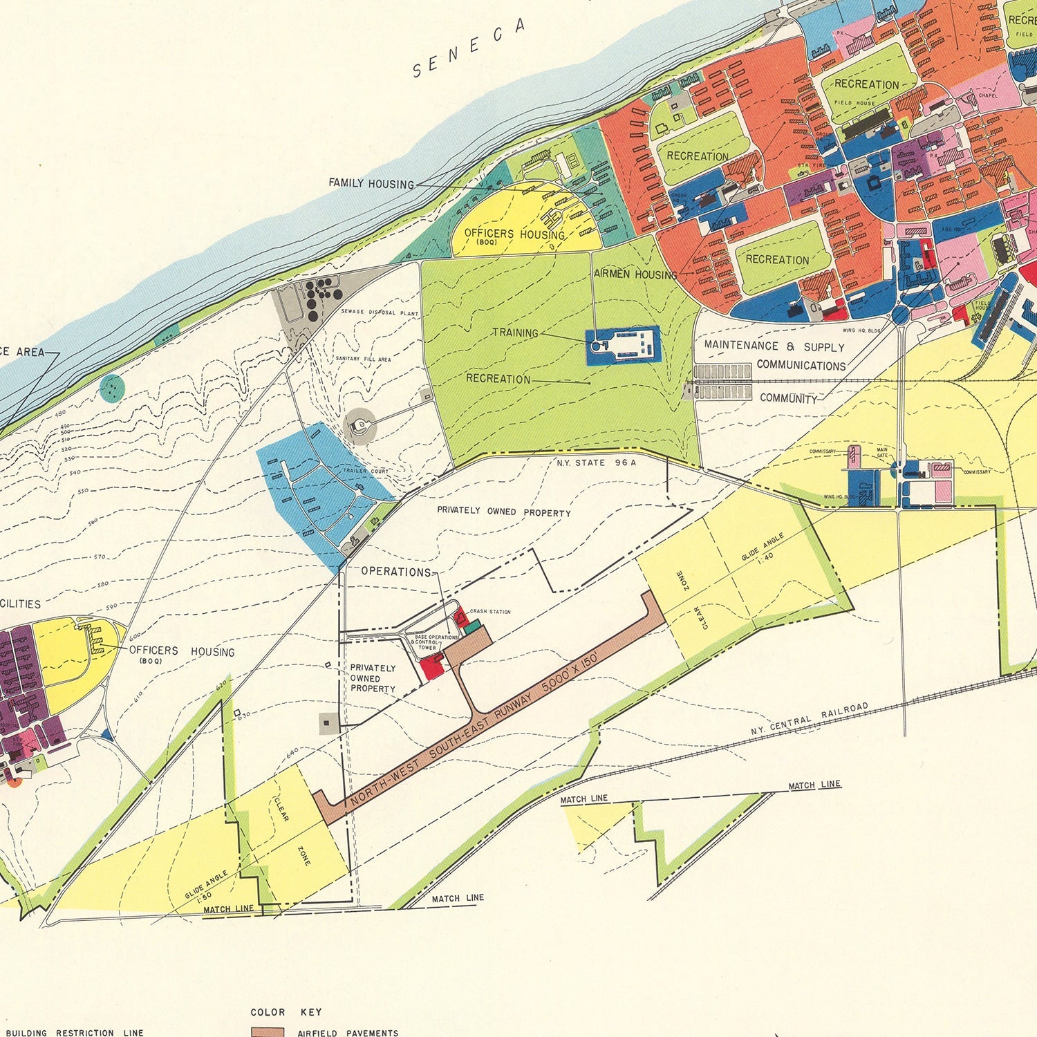 Vintage Map of Sampson Air Force Base, 1951