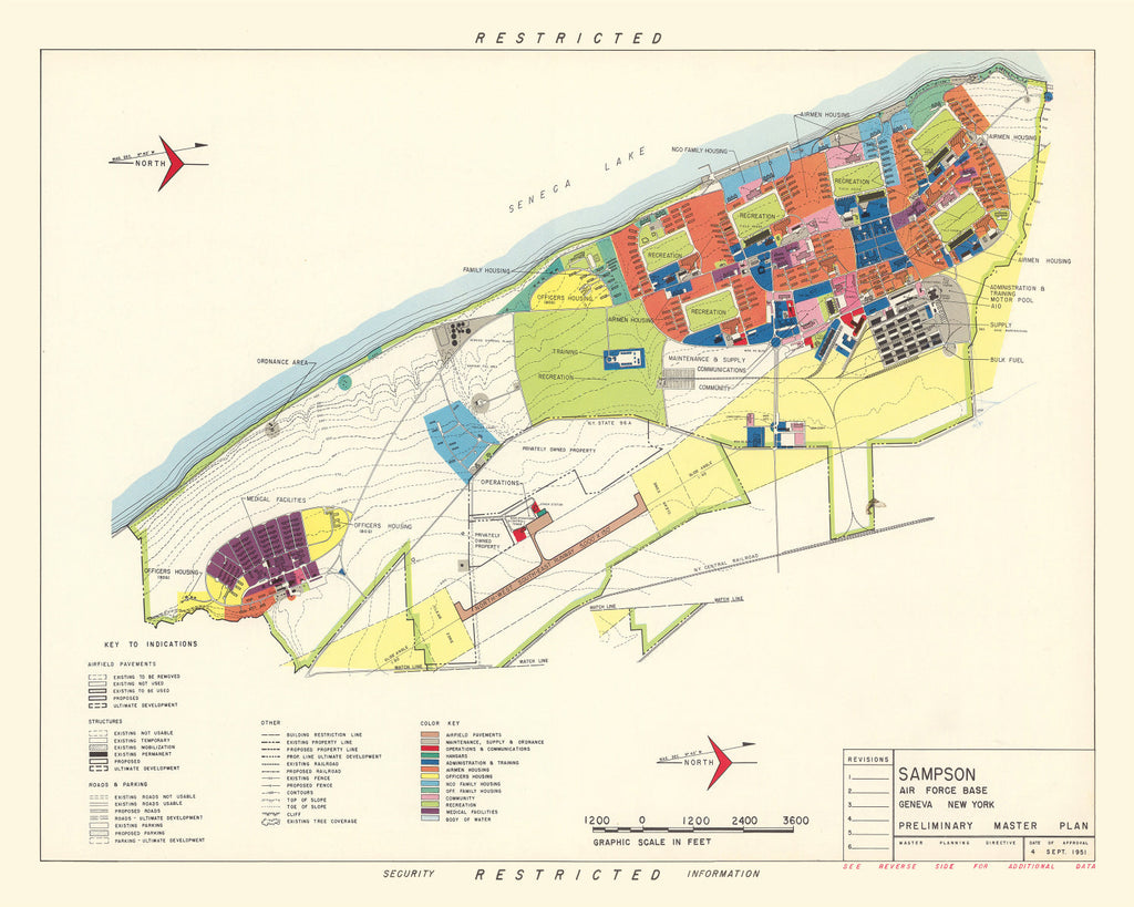 Vintage Map of Sampson Air Force Base, 1951