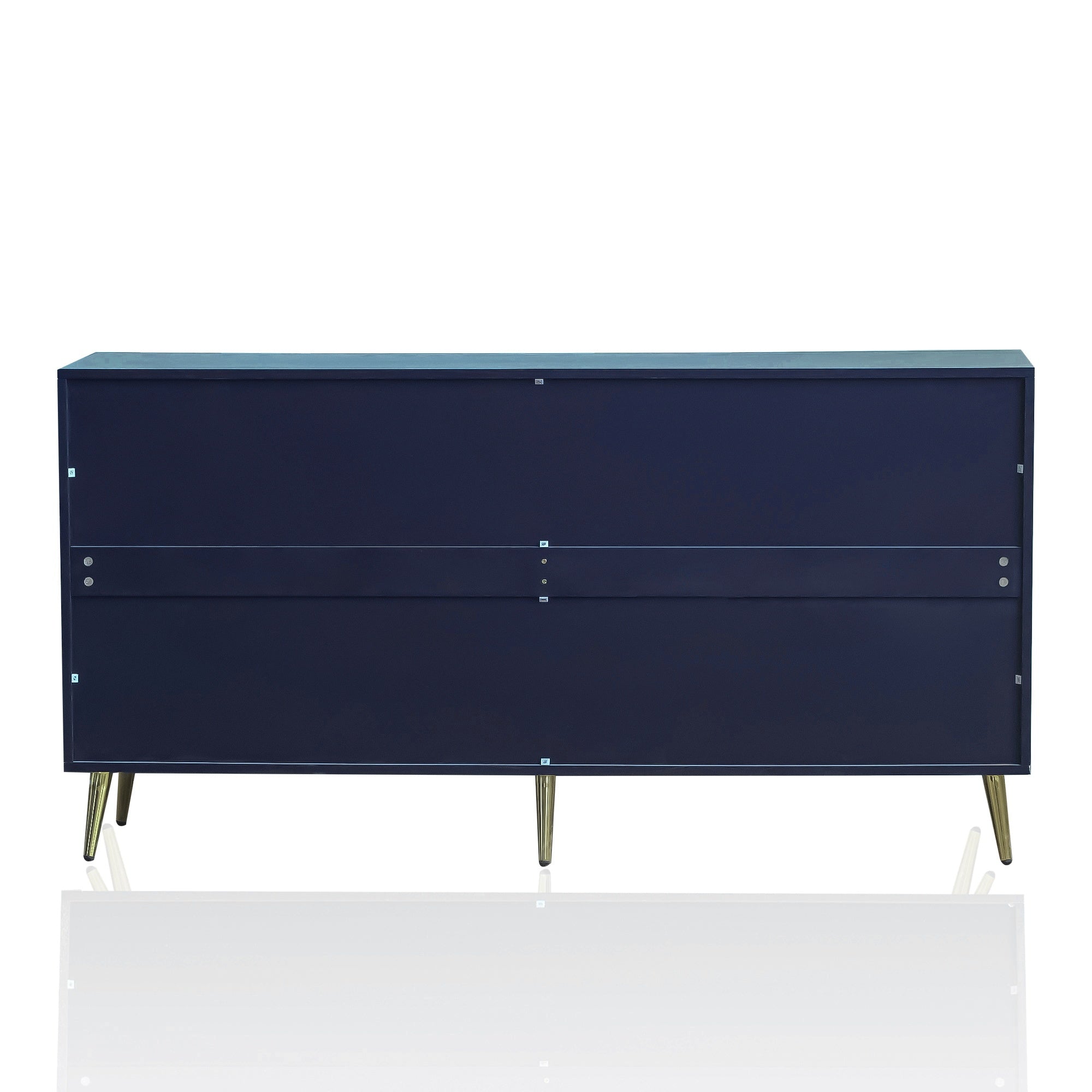 Modern Lacquered 4 Door Wooden Cabinet Sideboard Buffet Server Cabinet Storage Cabinet, for Living Room, Entryway, Hallway, Office, Kitchen and Dining Room, Navy Blue