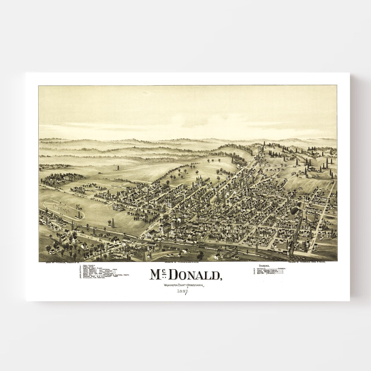 Vintage Map of McDonald, Pennsylvania 1897