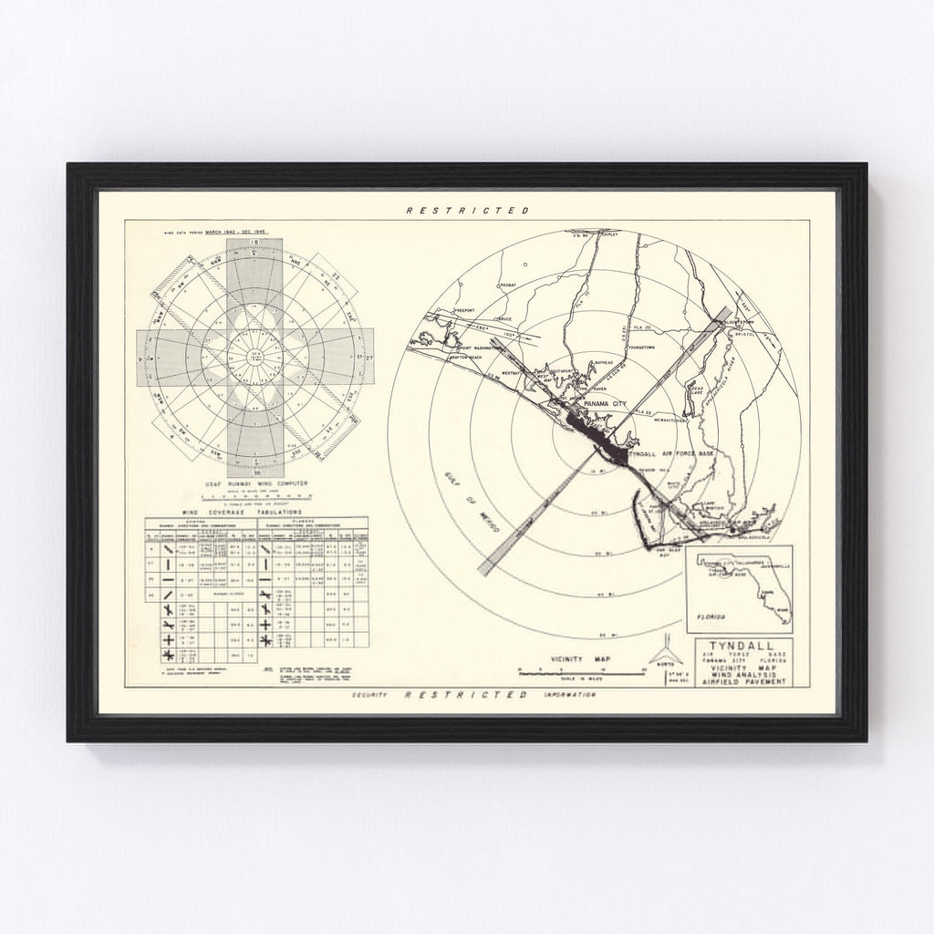 Vintage Map of the Tyndall Air Force Base Vicinity, 1952