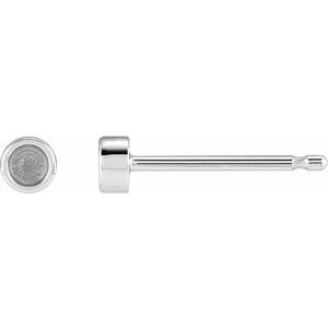 Sterling Silver 2 mm Round Solitaire Bezel-Set Earring Mounting