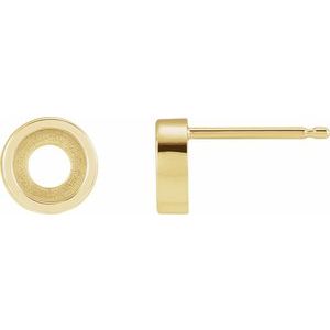 14K Yellow Gold 4.5 mm Round Solitaire Bezel-Set Earring Mounting