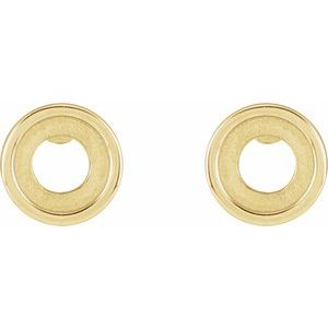 14K Yellow Gold 5.7 mm Round Solitaire Bezel-Set Earring Mounting – image 2