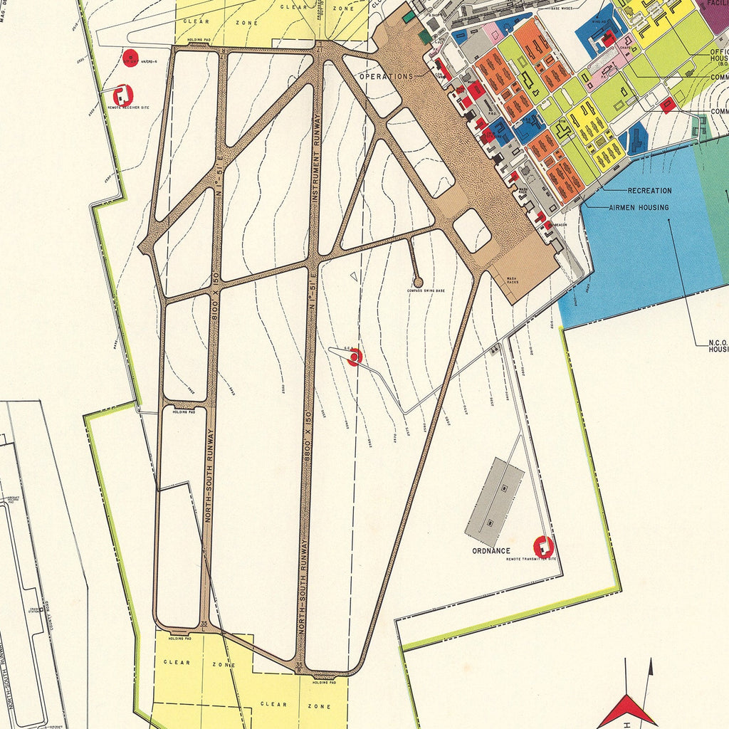 Vintage Map of Webb Air Force Base, 1951